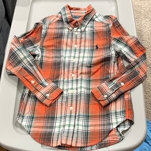 Ralph Lauren Kids Plaid Shirt - Orange and Green